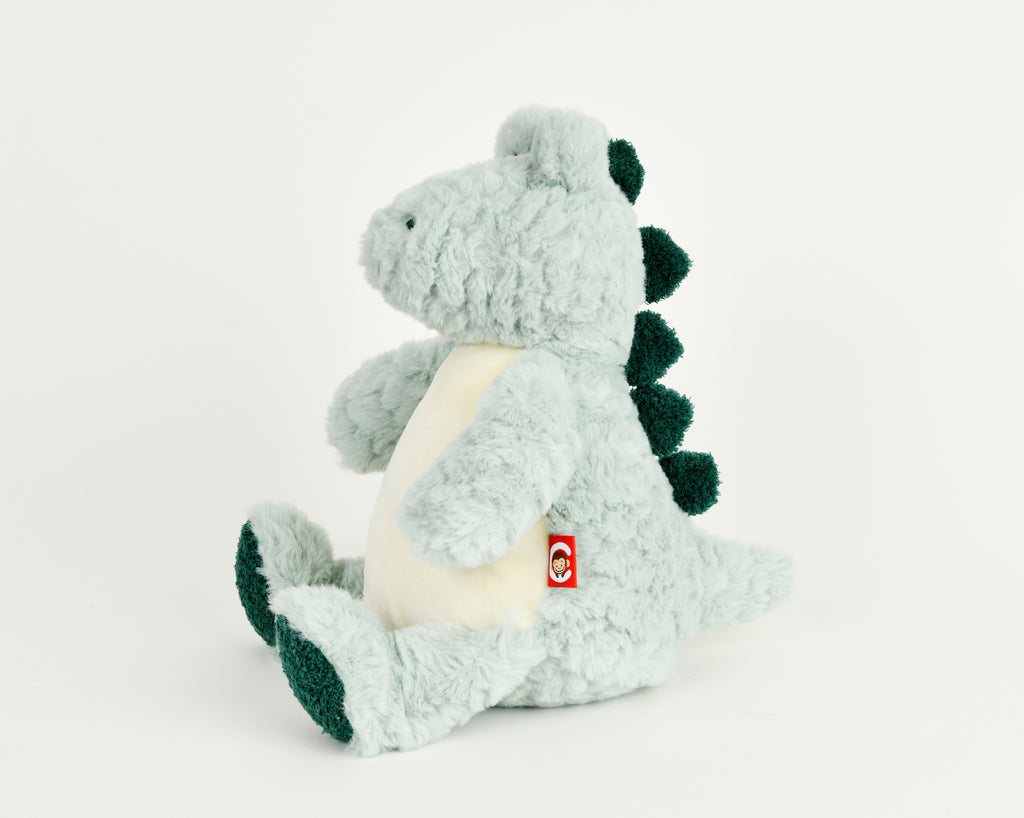 Geboorteknuffel baby alligator zacht pluche geborduurd met naam – zijkant