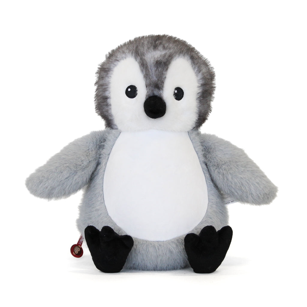 Gepersonaliseerde pinguïn knuffel met naam geborduurd op de buik – Ik ben de knuffel van