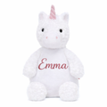 Unicorn knuffel zacht pluche geborduurd met naam – voorkant