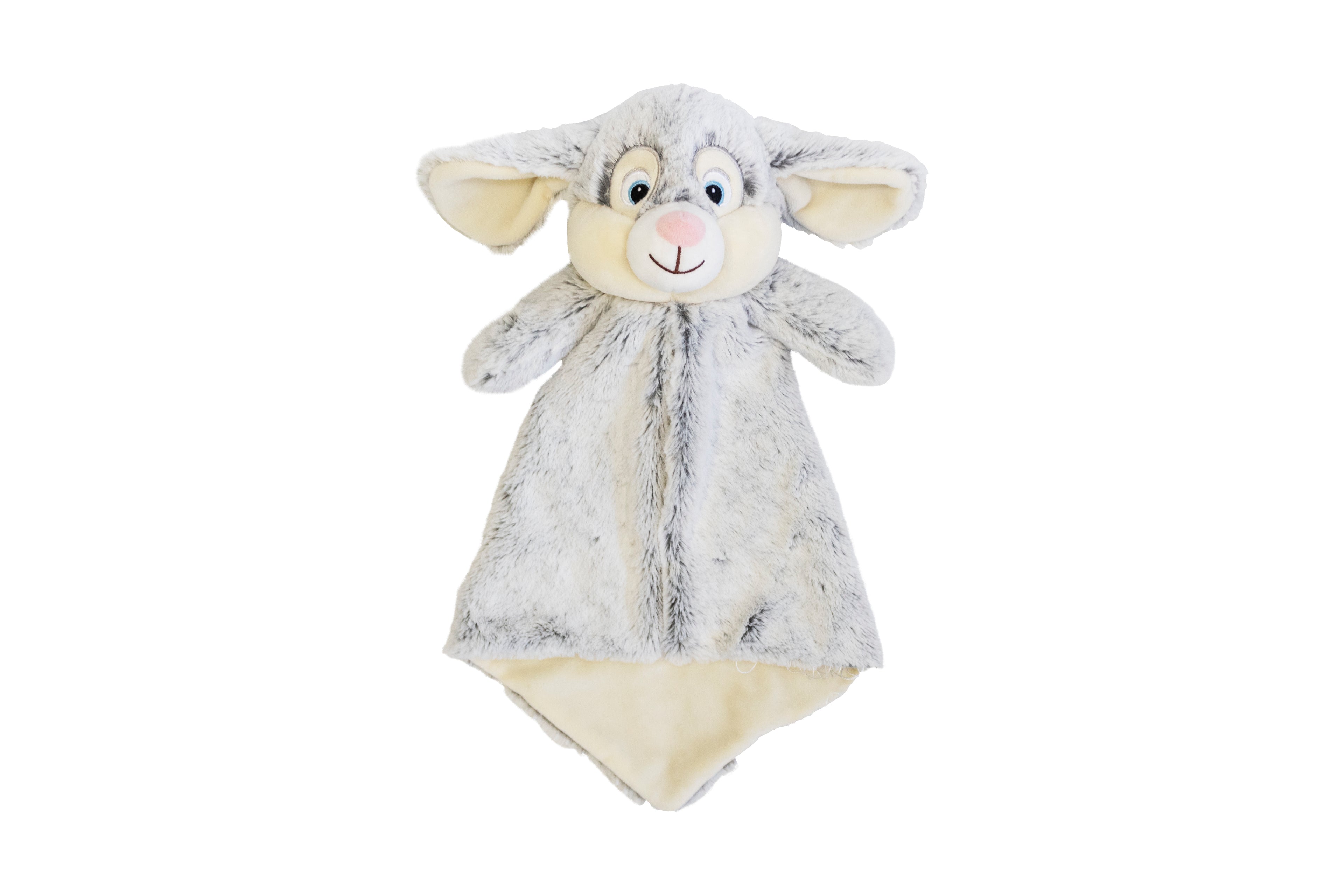 Knuffeldoekje grijs konijn zacht pluche – voorkant