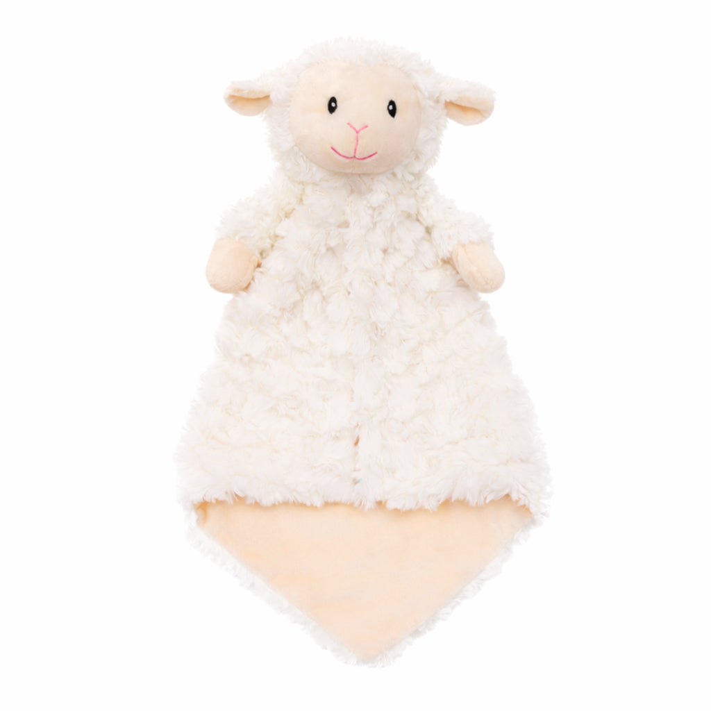 Knuffeldoekje lammetje zacht pluche – voorkant