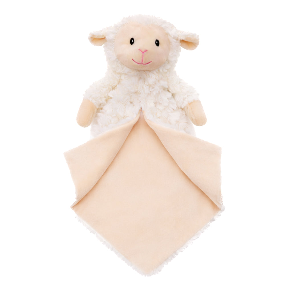 Knuffeldoekje lammetje zacht pluche – open