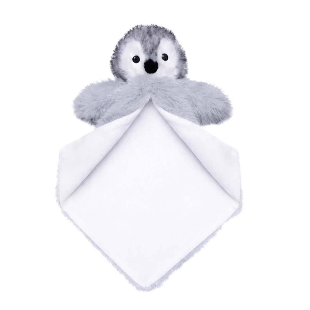 Knuffeldoekje pinguïn zacht pluche – open