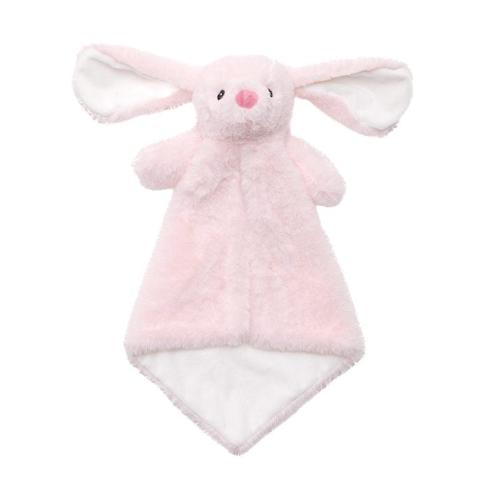 Knuffeldoekje roze konijn zacht pluche – voorkant